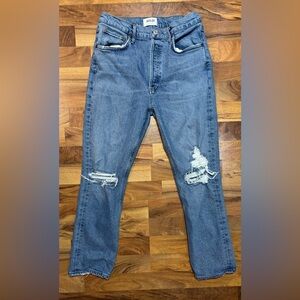 AGOLDE Riley High Rise Straight Jeans Womens 28 Distressed Organic Cotton